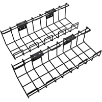 Los mejores  - KD Essentials – Bandeja para cables de metal- paquete de 2 unidades (instalación bajo mesa o en pared- atornillable…